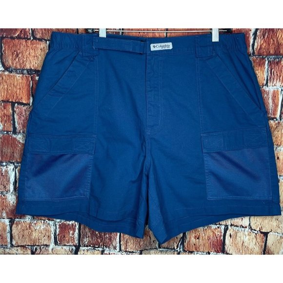 NWOT Columbia PFG Omni-Shield Cargo Fishing Blue Shorts Men's XL Frat Outdoors - Picture 1 of 3